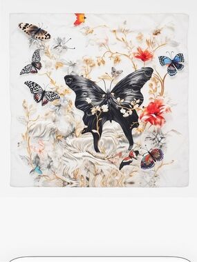 Gilfashe 100% Mulberry Silk Scarf Butterfly’s Women NWT